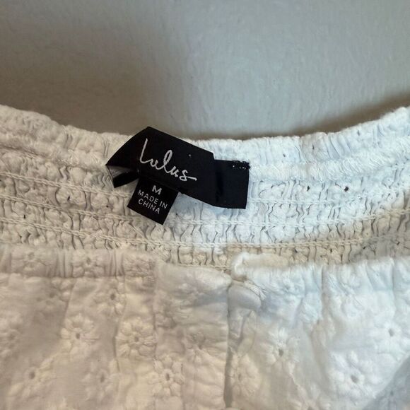 Lulu’s White Eyelet Dress Medium - Picture 3 of 8